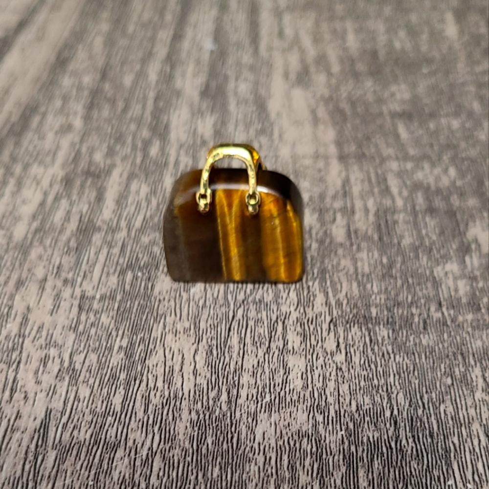 Tiger's eye stone miniture purse